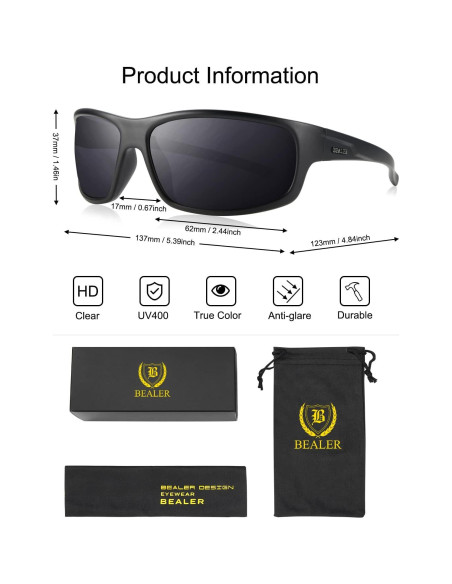 Gafas de sol deportivas BEALER TR90 polarizadas 62mm Gafas de sol deportivas BEALER TR90 polarizadas 62mm