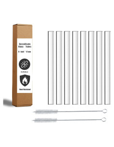 Tubo de vidrio de borosilicato LIFEHIM 6" (15.24cm) 12mm OD