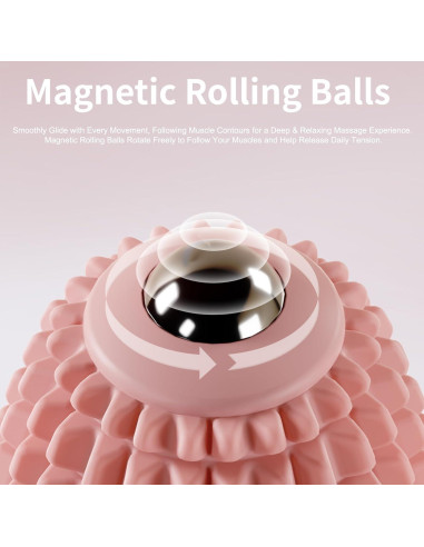 Bola de Masaje Vibrante JIEJUNJIE Rosa, 3 Modos, Portátil