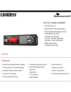 Escáner Uniden BCT15X 9000 Canales TrunkTracker III 2