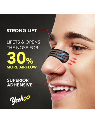 Tiras Nasales YeeHoo para Ronquidos - 30 Unidades - Fuerza Extra