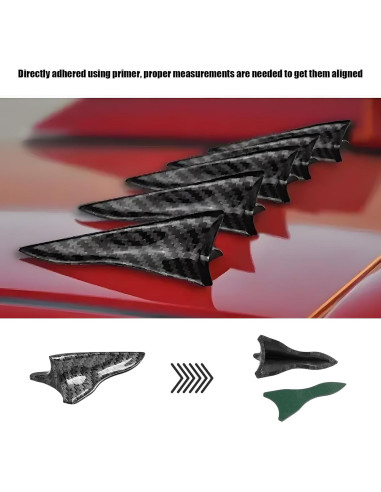 10 PCS Difusores de Aleta de Tiburón YTFRL para Auto - Fibra de Carbono