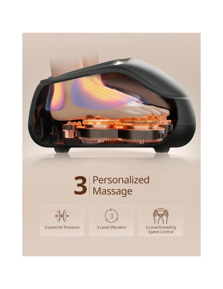 Masajeador de pies Shiatsu Beirelaxed Pie 3 con calor y compresión