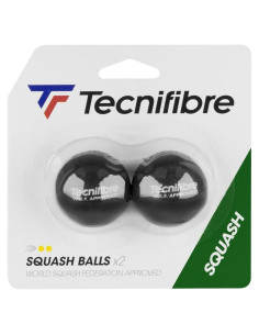 Pelotas de Squash Tecnifibre Doble Punto Amarillo - Paquete de 2