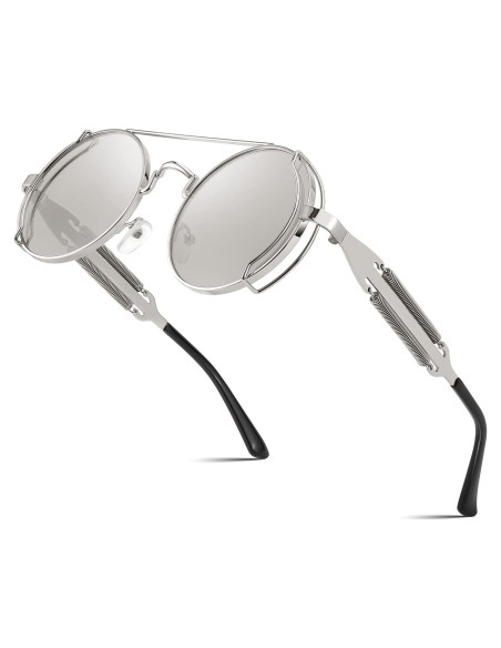 Gafas de sol FEISEDY aviador steampunk redondas UV400