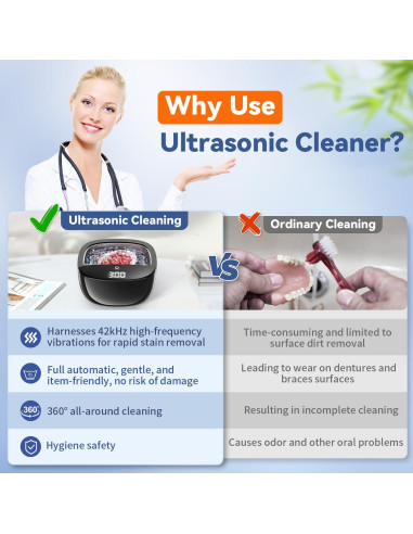 Limpiador Ultrasónico BEKOMIYA 150ML para Dentaduras y Joyería
