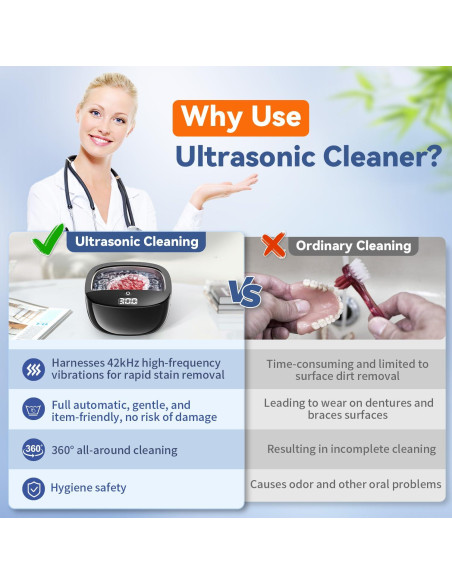 Limpiador Ultrasónico BEKOMIYA 150ML para Dentaduras y Joyería