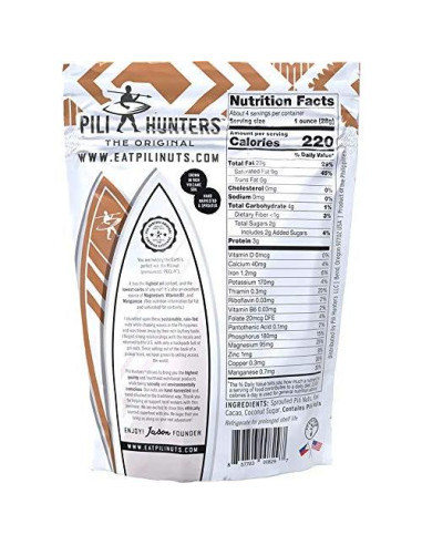 Nueces de Pili Germinadas Pili Hunters 113.4g Snack Vegano