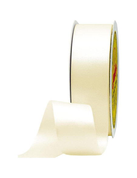 Cinta de satén marfil LEEQE 3.81 cm x 45.72 m para manualidades