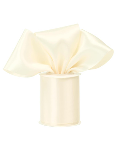 Cinta de Satén DINDOSAL Marfil 7.62 cm x 9.14 m Doble Cara