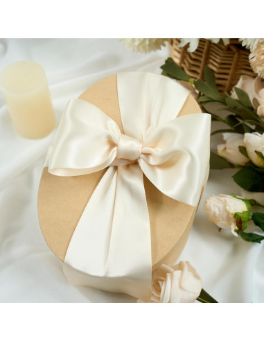 Cinta de Satén DINDOSAL Marfil 7.62 cm x 9.14 m Doble Cara