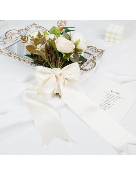 Cinta de Satén DINDOSAL Marfil 7.62 cm x 9.14 m Doble Cara