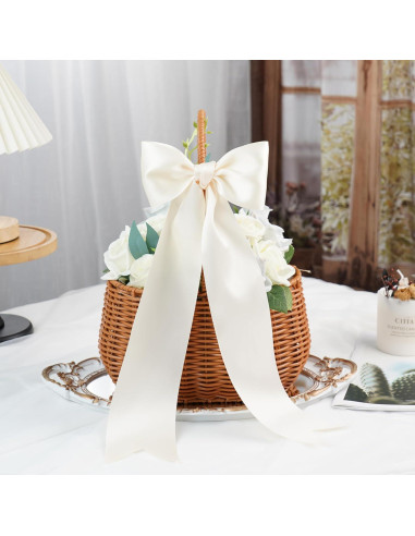 Cinta de Satén DINDOSAL Marfil 7.62 cm x 9.14 m Doble Cara