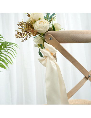 Cinta de Satén DINDOSAL Marfil 7.62 cm x 9.14 m Doble Cara