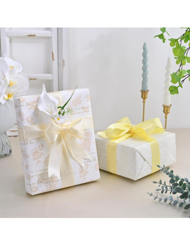 Cinta de satén marfil LEEQE 3.81 cm x 45.72 m para manualidades