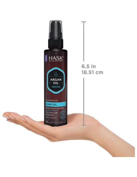 Aceite Capilar Reparador HASK Argan 3x71.5ml Vegano Sin Sulfatos