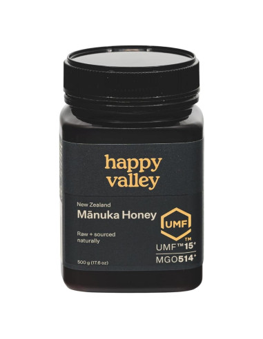 Miel de Manuka Cruda Happy Valley UMF 15+ MGO 514+ 500g