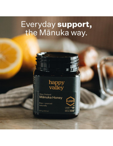 Miel de Manuka Cruda Happy Valley UMF 15+ MGO 514+ 500g