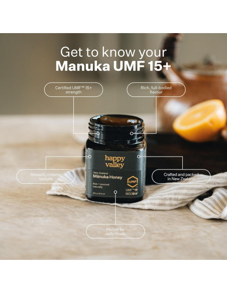 Miel de Manuka Cruda Happy Valley UMF 15+ MGO 514+ 500g