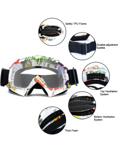 Gafas de Motocross SPOSUNE MT-003 Lente Boom&Clear UV400 2