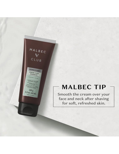 Crema de Afeitar Malbec Club para Hombres 99g - Hidratante y Suave