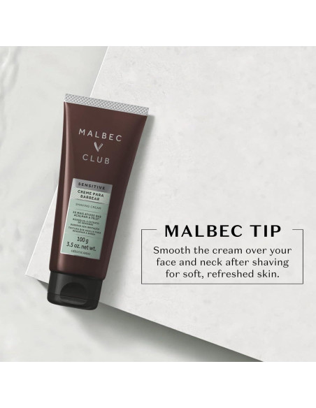 Crema de Afeitar Malbec Club para Hombres 99g - Hidratante y Suave