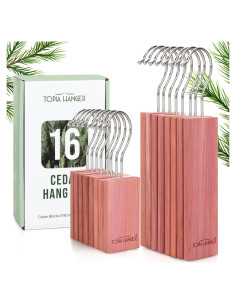 Bloques de Cedro TOPIA HANGER 100% Natural - Paquete de 16