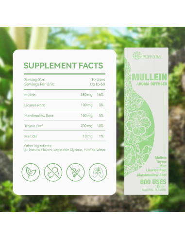 Bolígrafo Difusor Herbal Puffora Mullein 1 Paquete 45g