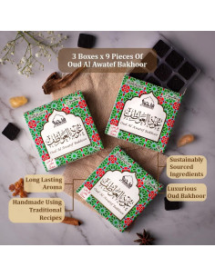 Dukhni Bakhoor Oud Al Awatef - 3 Cajas de 9 Piezas 2