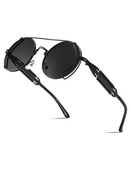 Gafas de sol FEISEDY aviador redondas metal UV400 Gafas de sol FEISEDY aviador redondas metal UV400