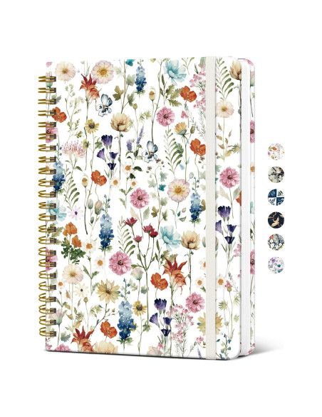 Cuaderno Espiral Taja A5 Floral 140 Páginas Rayadas
