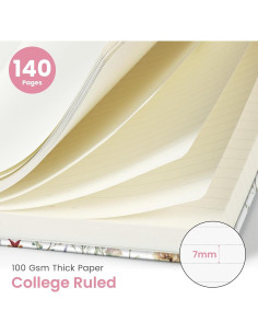 Cuaderno Espiral Taja A5 Floral 140 Páginas Rayadas 2