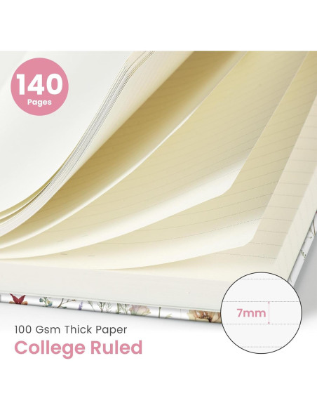 Cuaderno Espiral Taja A5 Floral 140 Páginas Rayadas