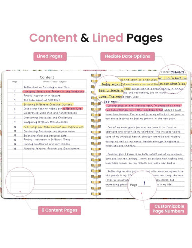 Cuaderno Espiral Taja A5 Floral 140 Páginas Rayadas