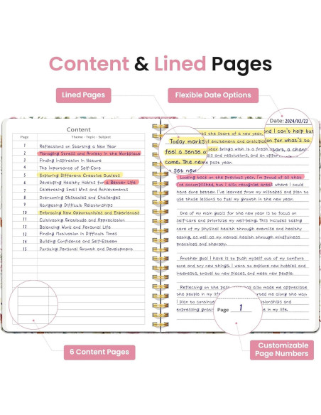 Cuaderno Espiral Taja A5 Floral 140 Páginas Rayadas