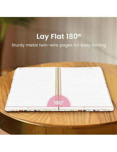 Cuaderno Espiral Taja A5 Floral 140 Páginas Rayadas