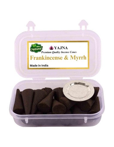 Conos de Incienso Yajna 100% Natural - Incienso y Mirra - 20 Unidades