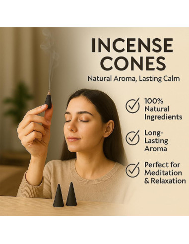 Conos de Incienso Yajna 100% Natural - Incienso y Mirra - 20 Unidades