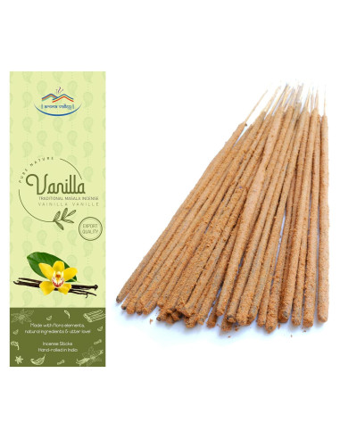 Incienso Masala Natural Aroma Valley Vainilla 100g - 75 Varitas