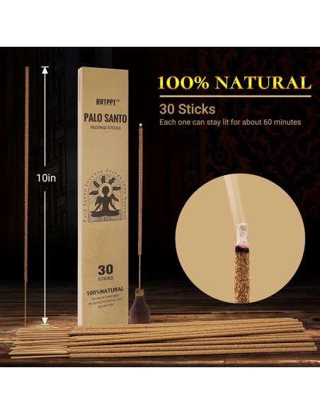 Varitas de Incienso Palo Santo RRTPPT 30 Unidades 100% Natural