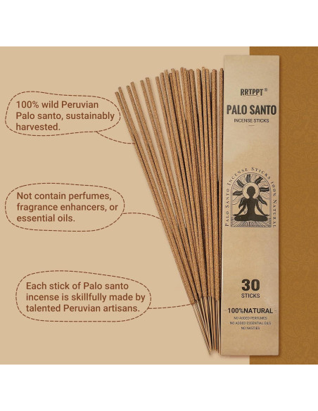 Varitas de Incienso Palo Santo RRTPPT 30 Unidades 100% Natural