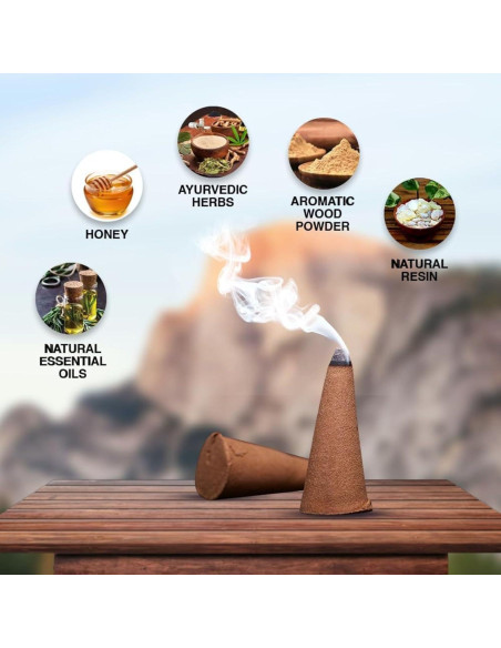 Conos de Incienso ARO VATIKA Palo Santo Védico 120 Unidades