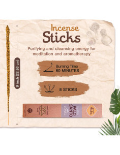Varitas de Incienso Palo Santo Sagrada Madre 8pcs 23cm Ecológicas 2