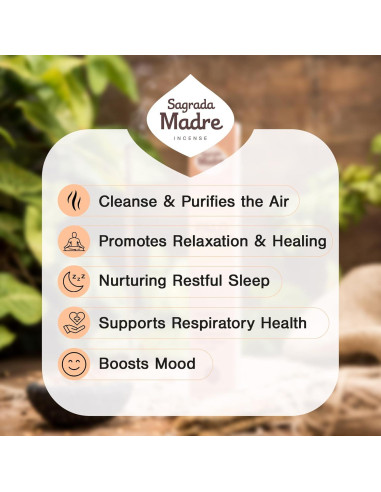 Varitas de Incienso Palo Santo Sagrada Madre 8pcs 23cm Ecológicas