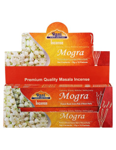Incienso Mogra Rani Brand 100 Varitas 150g para Meditación