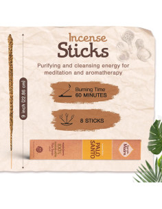 Incienso de Palo Santo Sagrada Madre 8 Varitas 23cm Ecológico 2