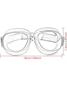 Gafas de Motocicleta Evomosa MG53 Vintage Retro Negro 2