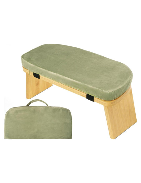 Banco de Yoga Ergonómico HUIJUBAO de Madera de Haya Verde