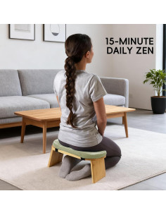 Banco de Yoga Ergonómico HUIJUBAO de Madera de Haya Verde 2