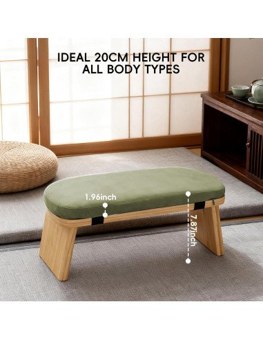 Banco de Yoga Ergonómico HUIJUBAO de Madera de Haya Verde